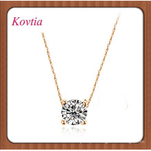 fashion glowing single crystal four prong necklace